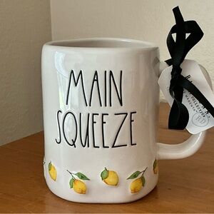Rae Dunn White Ceramic Mug with Lemon Border